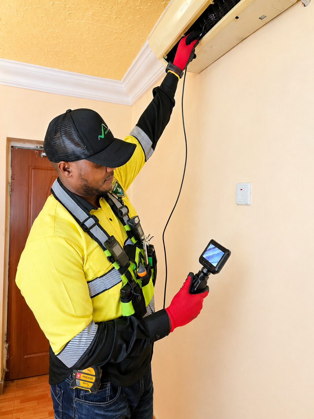 Property manager reviewing HINL inspection report